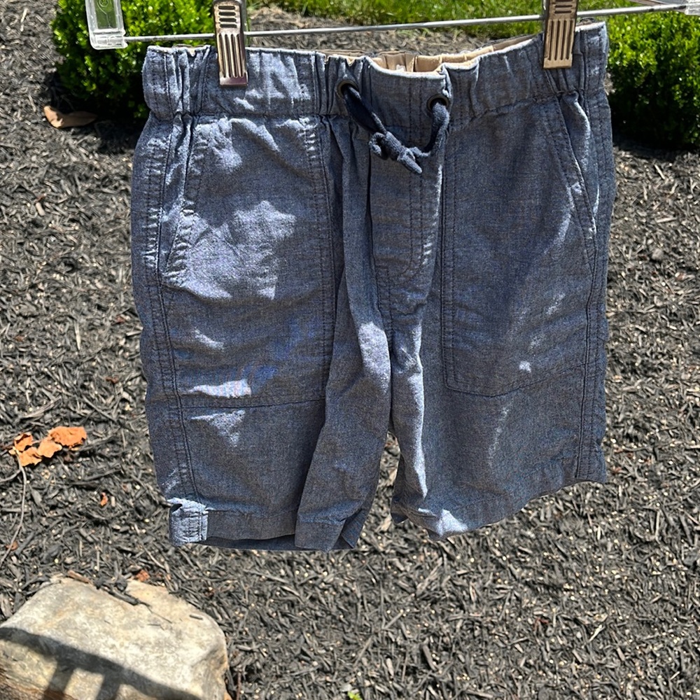 Boys CrewCuts Blue Linen/Denim’ shorts